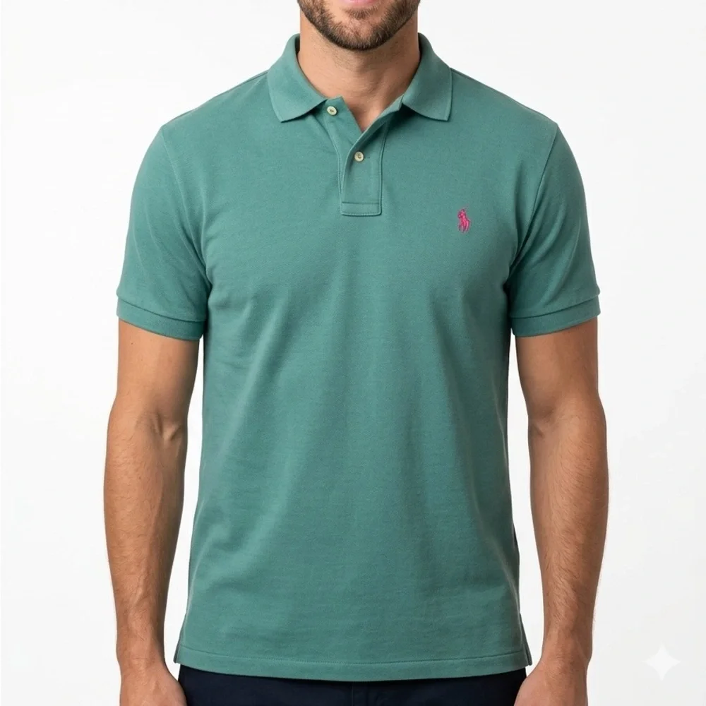 Polo Ralph Lauren Polo Shirt Men’s Large L Green Short Sleeve Classic Fit Cotton